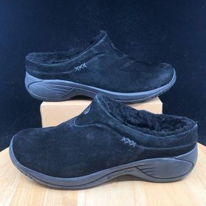 Merrell Encore Ice Women's Sz 9 Black Lined Slip On Mules Clogs J66602